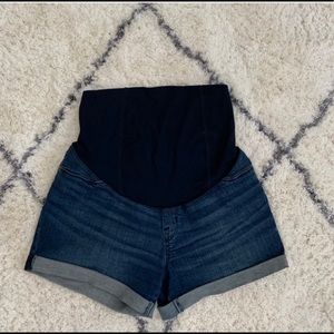Dark blue maternity shorts